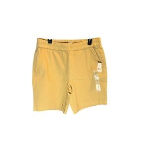 Dip Mens Tan Khaki Elastic Waist Stretch Pull On Chino Shorts Size M NWT P3-23